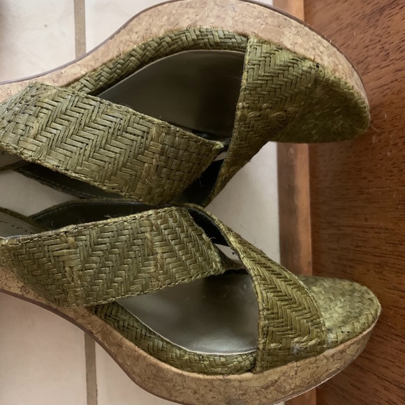 Ann Marino Rafia Shoes w/ Cork base - sz 7 1/2 - Picture 9 of 13